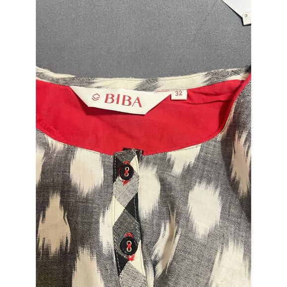 BIBA Boho Midi Dress Size 32 Roll Sleeves - Picture 3 of 9